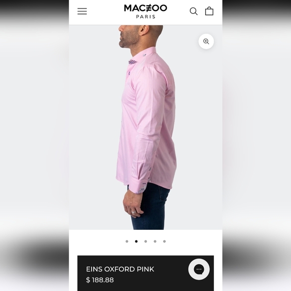 Maceoo Other - Maceoo Paris Men's "Einstein" Collection Oxfort Pink Shirt Sz 4/L 100% Cotton